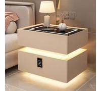Comodino intelligente con cassaforte nascosta, tavolino con cassetto e luci LED regolabili per camera da letto soggiorno - comodino scrivania armadio portaoggetti