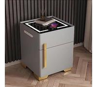 Comodino intelligente con porta USB e ricarica wireless, ideale per camera da letto e soggiorno