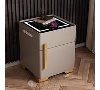 Comodino intelligente con porta USB e ricarica wireless, ideale per camera da letto e soggiorno