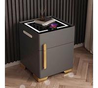Comodino intelligente con porta USB e ricarica wireless, ideale per camera da letto e soggiorno