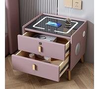 Comodino intelligente con sblocco delle impronte digitali Porte di ricarica USB Ricarica wireless e altoparlante Moderno comodino per camere da letto intelligentiMigliora la tua esperienza notturna