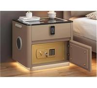 Comodino intelligente con stazione di ricarica, cassaforte nascosta, luce LED, altoparlante Bluetooth, pelliccia slish camera da letto per la massima comodità