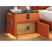 Comodino intelligente con stazione di ricarica, porte USB/pe-C, design moderno, cassaforte nascosta, blocco combinato, sensore di luce e altoparlante per la massima comodità.