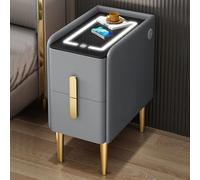 Comodino intelligente con tendone LED, ricarica wireless e USB, comodino moderno per camera da letto, soggiorno, dormitorio