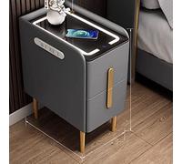 Comodino Intelligente Moderno Comodino Con 2 Cassetti di Stoccaggio Comodino con Presa e Porta Usb con LED Comodini Camera da Letto per Piccoli Spazi, Camera da Letto E Soggiorno ( Color : E , Size :