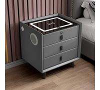 Comodino intelligente per camera da letto, comodino con 2/3 cassetti, stazione di ricarica wireless, porte USB e luce LED, comodino mobili per la casa Comodini intelligenti