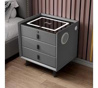 Comodino intelligente per camera da letto, comodino con 2/3 cassetti, stazione di ricarica wireless, porte USB e luce LED, comodino mobili per la casa Comodini intelligenti