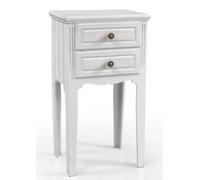 COMODINO LEGNO 2 CASSETTI SHABBY CHIC PROVENZALE BIANCO PERLA 693828 cm
