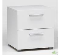COMODINO LEGNO BIANCO 2 CASSETTI PEPE 40x40,3x42h cm MOBILE CAMERA DA LETTO COMò