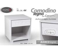 COMODINO LEGNO ERMES CON CASSETTO CM 40X36X44