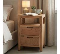 Comodino Legno Massello Consolle Notturna Cassetti Mobiletto da Notte Moderno