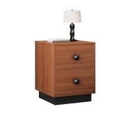 Comodino marrone per camera da letto con cassetti portaoggetti, tavolino moderno per camera da letto e soggiorno, elegante comodino per la decorazione della casa
