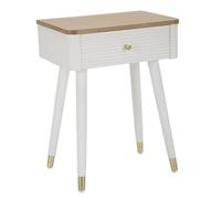 Comodino Matera 45x62x32 cm in Legno MDF e Ferro Bianco/Marrone