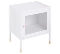 Comodino metallo bianco 45 x 35 cm ante a rete camera da letto Ossett