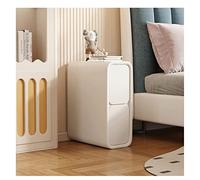 Comodino minimalista con 2 cassetti, comodino sottile per piccoli spazi, armadio per camera da letto, tavolino in pelle microfibra
