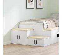 Comodino minimalista in MDF bianco con grande cassetto, superficie impermeabile e design sottile per una camera da letto elegante e versatile