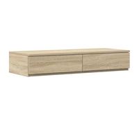 Comodino Minimalista in Rovere Sonoma | Tavolo in legno con due cassetti Design compatto per camera da letto e camera degli ospiti Finitura liscia Assemblaggio richiesto Mobili in legno ingegnerizzat