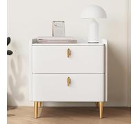 Comodino minimalista moderno, carino comodino con cassetti doppi, multicolore e multitasking, il piano di lavoro è realizzato in ardesia spessa, adatto per soggiorno e b(colore: grigio
