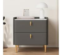 Comodino Minimalista moderno, grazioso comodino con cassetti doppi, multicolore e multidimensione, il piano di lavoro è in ardesia spessa, adatto al soggiorno e b(colore: grigio scuro