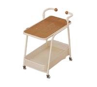 Comodino mobile con carrello a doppio strato, capacità 25 kg, ideale per piccoli spazi