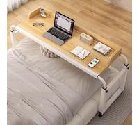 Comodino mobile con ruote, altezza regolabile 65-95 cm, tavolo medico arrotolabile per mangiare, leggere, lavorare - supporto per laptop sopra la scrivania