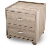 Comodino Mobiletto Cassettiera 2 Cassetti Design Moderno in legno MDF Rovere