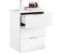 Comodino Mobiletto Cassettiera 3 Cassetti Design Moderno in legno MDF Bianco