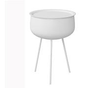 Comodino mobili comodino rotondo comodino nascosto spazio di archiviazione ferro comodino triangolare staffa creativa a forma di caldaia alla moda mobili per camera da letto tavolino (colore: bianco