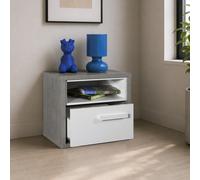 COMODINO MOD. MIPIACE CM 45X40 H. 50 CEMENTO E BIANCO