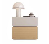 Comodino moderno a doppio cassetto, comodino minimalista in stile italiano con finitura in venature del legno, ideale for l'ufficio, l'arredamento e lo stoccaggio della casa(Yellow,(20 * 16 * 18in))