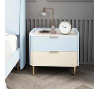 Comodino moderno a doppio cassetto con gambe affusolate per piccoli spazi, elegante camera da letto e soggiorno, 45 x 40 x 48 cm, soluzione salvaspazio dal design elegante.