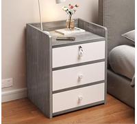 Comodino moderno a tre cassetti con combinazione di colori grigio e bianco della serratura per le stanze e le camere da letto in affitto