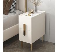Comodino moderno bianco stretto con 2 cassetti - Elegante comodino salvaspazio per camera da letto - Design compatto 35 x 40 x 50 cm per la decorazione della casa