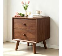 Comodino Moderno,comò Da Notte Con 2 Cassetti | Mobiletto Basso Da Letto O Zona Gioco,Piedini In Legno,per Camera Da Letto E Soggiorno(Walnut)