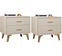 Comodino Moderno Con 2 Cassetti, Comodino Impermeabile For Camera Da Letto E Soggiorno, 19,7" X 15,7" X 18,9", Beige(2 Packs)