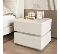 Comodino moderno con 2 cassetti, comodino in legno massello, nessun montaggio richiesto, robusto armadio a due livelli per camera da letto moderna