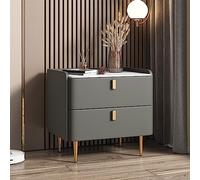 Comodino moderno con 2 cassetti portaoggetti, elegante comodino in legno per camera da letto, soggiorno, camera degli ospiti o ufficio, pezzo di arredamento contemporaneo per spazi nizzati