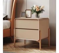 Comodino moderno con 2 cassetti, semplice mobile per camera da letto, soggiorno, ufficio, 50 cm, colore cachi, design elegante per la decorazione della casa