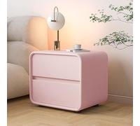 comodino moderno con cassetti comodini in legno in microfibra in outsourcing comodini da notte semplici in pelle (rosa, 45x40x50 cm / 18x16x20 pollici)