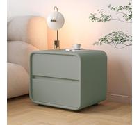 comodino moderno con cassetti comodini in legno in microfibra in outsourcing comodini da notte semplici in pelle (verde, 45x40x50 cm / 18x16x20 pollici)