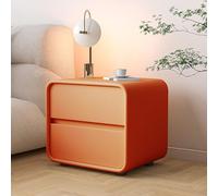 comodino moderno con cassetti comodini in legno in microfibra in outsourcing comodini da notte semplici in pelle (arancione, 40x40x50 cm / 16x16x20 pollici)