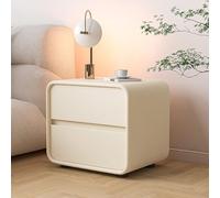 comodino moderno con cassetti comodini in legno in microfibra in outsourcing comodini da notte semplici in pelle (bianco, 40x40x50 cm / 16x16x20 pollici)