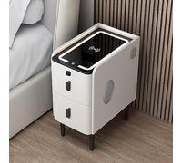 Comodino moderno con ricarica wireless e blocco delle impronte digitali - Comodino intelligente con audio e luci LED