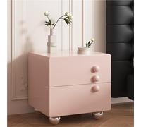 Comodino moderno e creativo, comodino semplice a piedi con 2 spazi di stoccaggio per camera da letto e soggiorno (rosa, 50 cm)