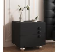 Comodino moderno e creativo, comodino semplice con 2 spazi di stoccaggio per camera da letto e soggiorno (nero, 11,8 pollici)