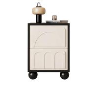 Comodino moderno e minimalista a due cassetti con pannello arcuato e gambe arrotondate, adatto per l'ufficio/soggiorno((12 * 16 * 20in))