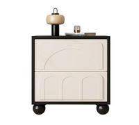 Comodino moderno e minimalista a due cassetti con pannello arcuato e gambe arrotondate, adatto per l'ufficio/soggiorno((20 * 16 * 20in))