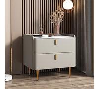 Comodino moderno e minimalista, elegante tavolino in legno con 2 cassetti per camera da letto, camera degli ospiti, ufficio, arredamento contemporaneo per risparmiare spazio e nization
