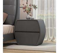 Comodino moderno e minimalista in legno, finitura in pelle, 2 cassetti silenziosi, grande capacità, nessun montaggio richiesto, 9,5 x 40 x 47 cm, perfetto per la camera da letto