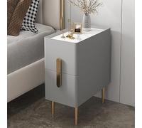 Comodino moderno grigio chiaro stretto con 2 cassetti - comodino compatto 35 x 40 x 50 cm, elegante piccolo armadio per camera da letto, soluzione salvaspazio per la decorazione della casa.